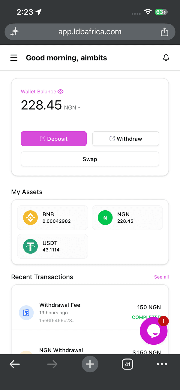 LDB wallet app